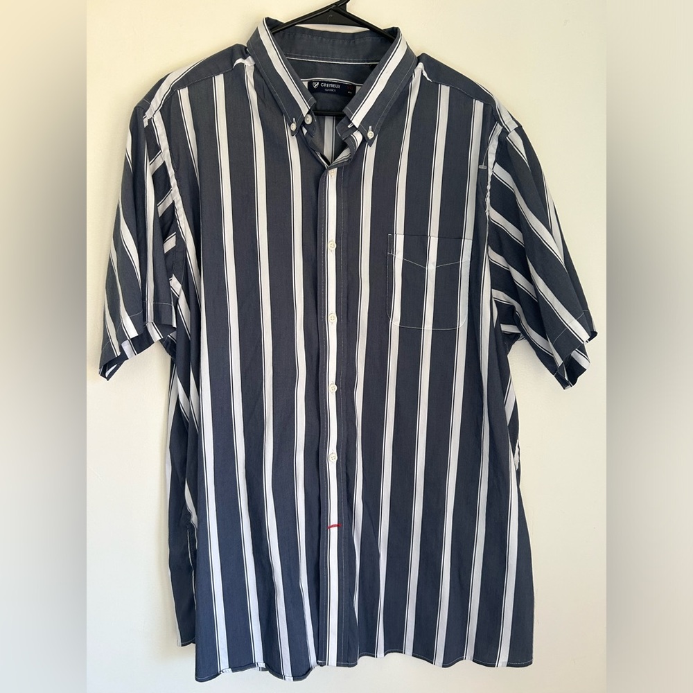 Daniel Cremieux Navy and White Striped Dress Shirt